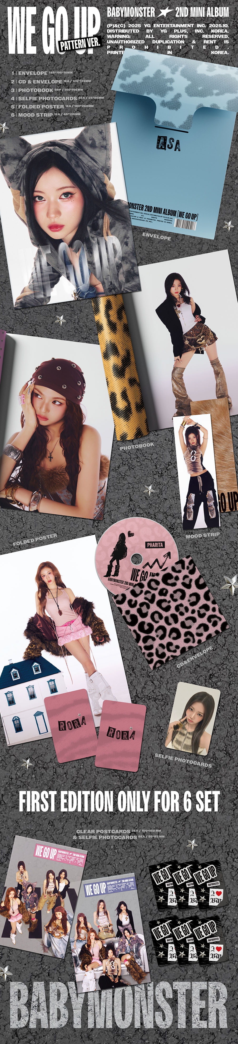 BABYMONSTER - [WE GO UP] 2ND MINI ALBUM PATTERN ASA Version