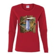 thumbnail image 2 of Living Life In The Sun Surfboards Sunsets Lighthouse Pop Culture Womens Graphic Long Sleeve T-Shirt, Red, Medium, 2 of 3