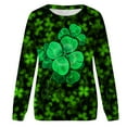thumbnail image 4 of Pompotops Femmes Manches Longues Chemises Décontractées Vintage St Patrick Impression Sweat-Shirt Col Rond Pull-Over Ample Tops, 4 of 5