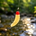 thumbnail image 5 of Soft Plastic Fishing Lures Bionic Fishing Lure 0.016 Ounce 0.8 Inch Ringed Body Imitation Maggot Fishing Bait Freshwater Saltwater Panfish Trout Crappie Soft Lure 1 Pack, 5 of 6
