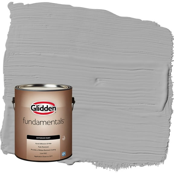 Glidden Fundamentals Flagstone / Gray Semi-Gloss Exterior Paint, 1 Gallon