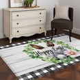thumbnail image 4 of Easter Kitchen Runner Rug 2.7x5 Washable Runners for Hallway Non Slip Spring Watercolor Bunny Flower Leaf Grey Wood Grain Large Area Rug Indoor Floor Carpet for Bathroom Laundry Entryway Bedroom, 4 of 8