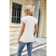 thumbnail image 3 of XCHQRTI Womens Textured Cap Sleeve Tshirt Dressy Trendy Summer Shirt Casual Basic Short Sleeve Tops, 3 of 9
