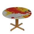 thumbnail image 3 of PIKWEEK Drop Splattered Design Paint Liquid Ink Spots Splashing Isolated Yellow Outdoor Picnic Camping and Indoor Kitchen Dining Party Round Tablecloth White, 3 of 8