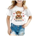 thumbnail image 4 of Angala Valentine's Day Children's Short Sleeve Top Printed T Shirt Casual Shirt Cozy Cute Girls Tops Tees Shirts 4-5 Years, 4 of 4
