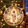 thumbnail image 3 of Cififendec Christmas Nativity Ball Ornament, Built in Warm Light Vivid 3D Nativity Scene Transparent Round Bauble for Xmas Tree Holiday Styling, 3.15", 3 of 8