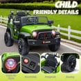 thumbnail image 7 of Okybaby 12V Kids Ride on Truck Car with Parents Remote,Electric Power Ride on Toy Car with LED Light,USB/TF Slot,Bluetooth,MP3,Ride on Truck Car for Kids Aged 3+,Green, 7 of 7