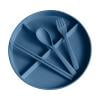 thumbnail image 1 of PEONAVET A Bowl Dividing Dividing Tableware Set Three Dividing Dessert Breakfast With Spoon Fork Chopsticks, 1 of 5