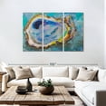 thumbnail image 3 of Elephant Stock Oyster Two Wall Art - Horizontal Multi Panel Canvas - Hallway Wall Decor - Animal Multi Panel - Blue And Beige Decor By Jeanette Vertentes - 74" x 48", 3 of 8