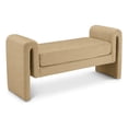 thumbnail image 1 of Meridian Furniture Stylus Camel Velvet Bench, 1 of 7