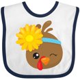 thumbnail image 3 of Inktastic Cute Turkey, Brown Turkey, Turkey with Sunflower Boys or Girls Baby Bib, 3 of 4