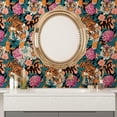 thumbnail image 6 of Tiger Head Peel and Stick Wallpaper￼ Animal Print Wallpapers Blue Tropical Wall Paper Removable Colorful Renter Friendly Wall Decor for Bedroom Closet Cabinet 17.5 x 78.5In, 6 of 12