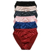 Angelina Classic High-Cut Satin Briefs (6-Pack)