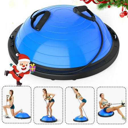 Half Balance Ball  Half Ball Balance Trainer with Resistance Bands  Half Yoga Ball for Strength Training  Blue