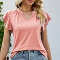 thumbnail image 6 of Ltctricy T Shirts for Women Trendy Summer V Neck Ruffle Short Sleeve Loose Casual Tunic Tops Soft Tees Blouses, 6 of 6