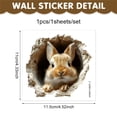 thumbnail image 2 of 3D Breakthrough Easter Bunny Wall Stickers, Realistic Peeking Rabbit decals with Cracked Hole design, Removable Adhesive decor for Home Living Spaces, Bedroom Walls, and Holiday, 2 of 7