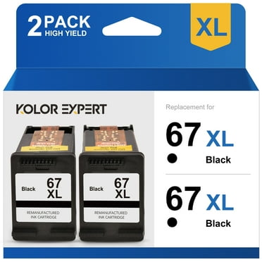 67xl Black Ink Cartridge for HP 67 Ink for HP DeskJet 2700 2752 2755 Envy 6000 6055 Printer (2-Pack)