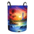 thumbnail image 2 of PHELIKA Lighthouse Beach Garden Summer 06 Laundry Basket 65L Large Foldable Round For Dirty Clothes Toy Storage, 2 of 6