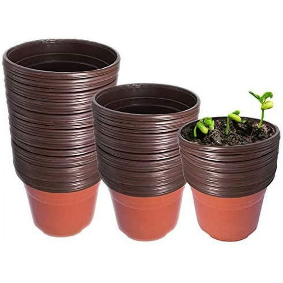 netuera NEW Plastic Plant Flower Pots Nursery Seedlings Pot Plant 100Pcs