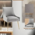 thumbnail image 5 of SEYNAR Velvet Upholstered Dining Chairs Set of 6,Modern Glam Accent Side Chairs with Gold Metal Legs ,Luxury Tufted Vanity Chair for Living Room, Bedroom, Kitchen(Grey), 5 of 7