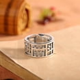 thumbnail image 2 of K-KED Solid 925 Sterling Silver Men Gift Lucky Rich Hollow Abacus Open Ring 7.3g, 2 of 7