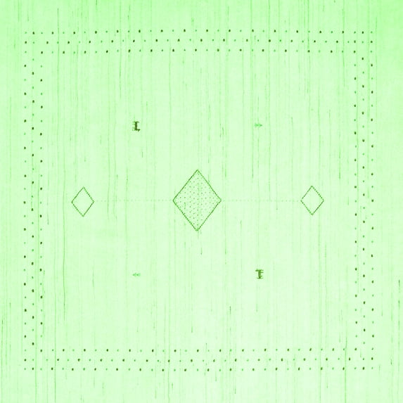 Ahgly Company Indoor Square Solid Green Modern Area Rugs, 3' Square