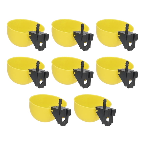 Bebedero de pollo Alimentador de agua de pollo de plástico de riego profesional de 8 piezas Tazón para beber de aves de corral portátil y liviano tazas de agua de pollo para ANGGREK Otros