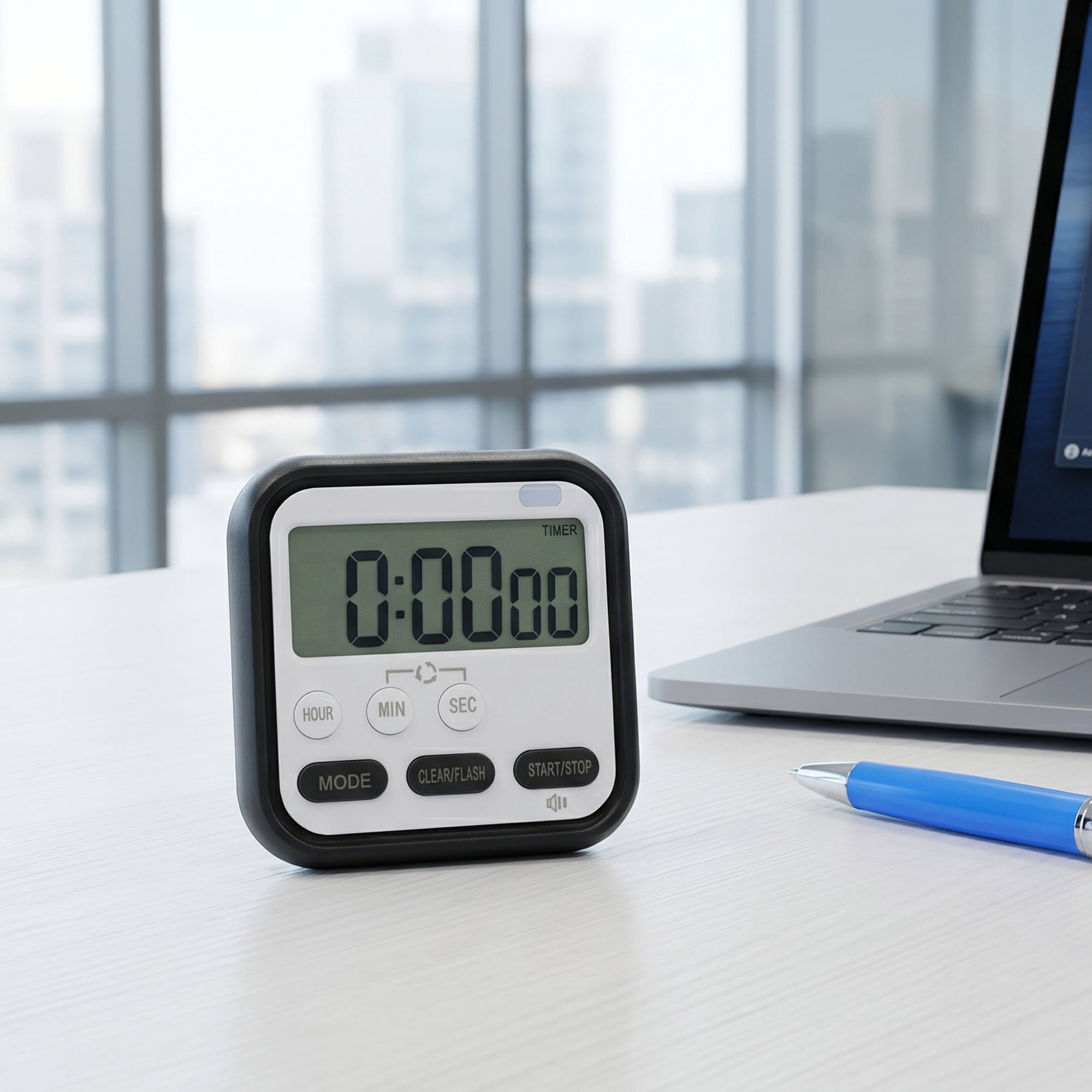 Unique Bargains Timer with Loud Alarm and Magnetic Backing for Classroom Black