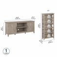 thumbnail image 4 of Bush Furniture Key West TV Stand for 70 Inch TV with Bookcases by  Washed Gray Chrome Finish, 4 of 7