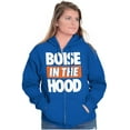 thumbnail image 4 of Boise in the Hood Funny Idaho City Unisex Fleece Graphic Zip Up Hoodie Brisco Brands 3X, 4 of 5