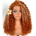 thumbnail image 1 of Peluca MITIMES Ginger Curly Skunk Strip HD con encaje frontal naranja, 1 of 8