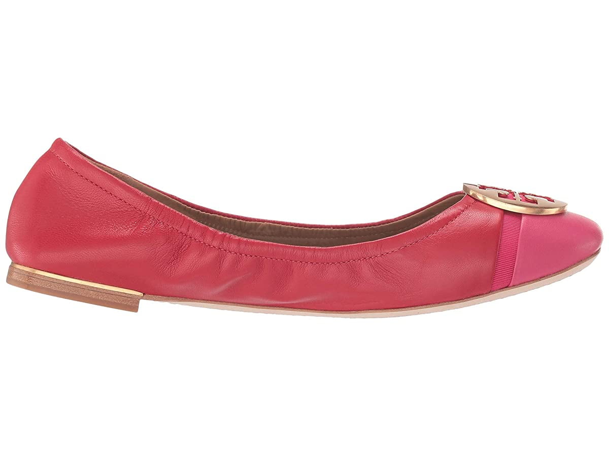 Tory Burch Minnie Cap-Toe Ballet Brilliant Red/Bright Azalea - Walmart.com - Walmart.com