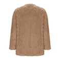 thumbnail image 6 of Women's Fleece Sherpa Tops Long Sleeve Fuzzy Warm Tunic Tops with 2 Pockets Lounge Loose Home Pajamas Winter Outfits (XL, Brown), 6 of 7