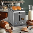 thumbnail image 3 of SEEDEEM Toaster 2 Slice, Stainless Steel Bread Toaster LCD Display, 7 Shade Setting, 1.4'' Wide Slots, Bagel/Defrost/Reheat Functions, Removable Crumb Tray, 900W, 3 of 6