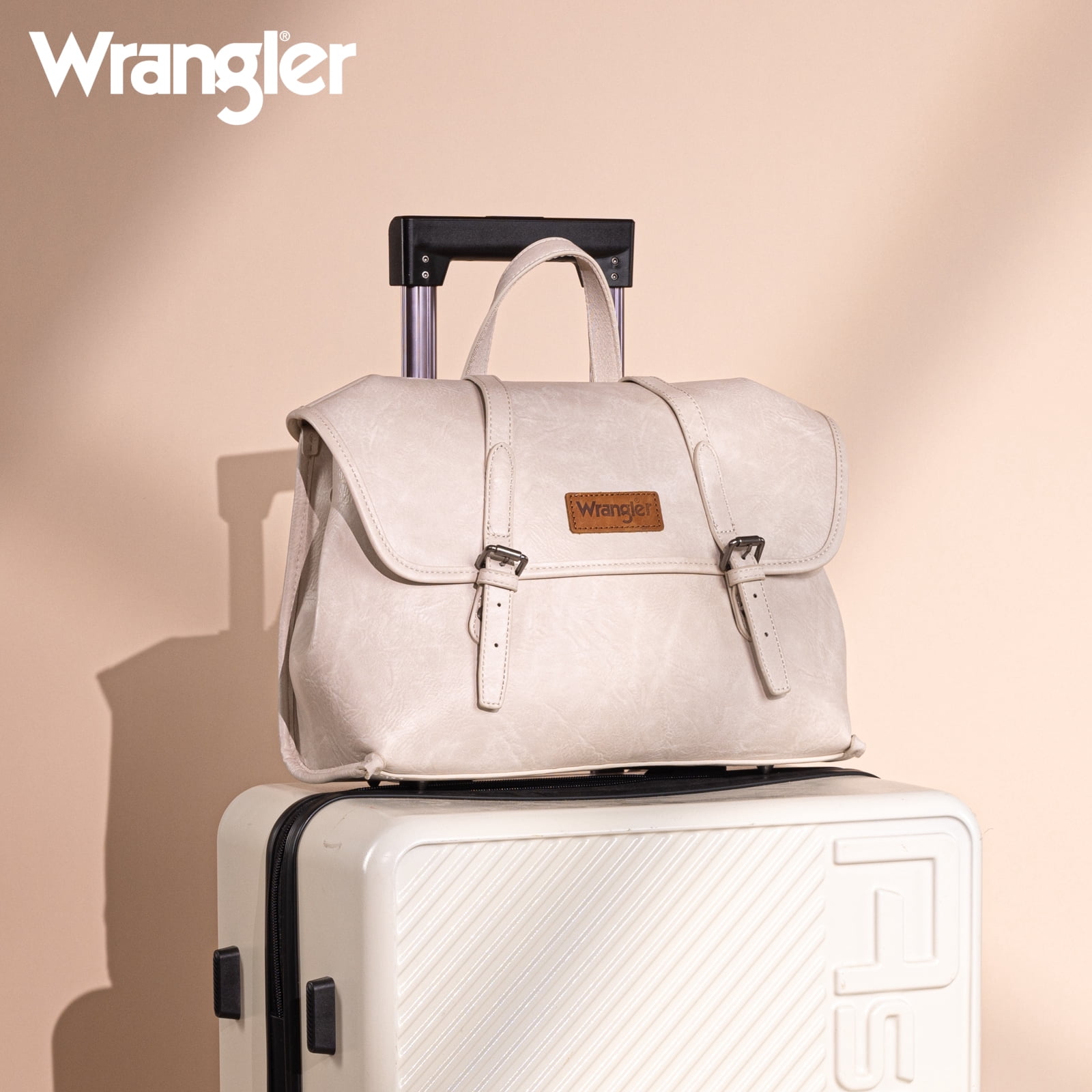 Wrangler Backpack Purse for Women Vegan Leather Fashion Anti Theft Convertible Backpack with Adjustable Strap, Beige