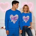 thumbnail image 2 of Enjoytime Valentines Couples Sweatshirts Heart Printed Long Sleeve Crewneck Sweatshirt Funny Holiday Men and Women Tops, 2 of 8