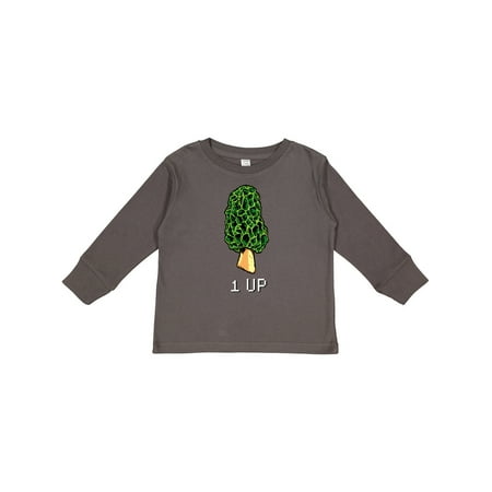 

Inktastic 1UP Morel Mushroom Hunting Gift Toddler Boy or Toddler Girl Long Sleeve T-Shirt