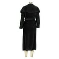thumbnail image 6 of CHWGFWL Autumn and Winter Dress Jacket Two Piece Loose Belt Long Cardigan Suit(Black,L), 6 of 7