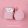 thumbnail image 2 of LLavero de felpa de bola de piel de zorro rosa, funda de silicona para auriculares Airpods 1 2, auriculares inalámbricos protectores, lindo, divertido, Invierno xuanjing  unisex, 2 of 2