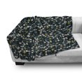thumbnail image 2 of Botanic Soft Flannel Fleece Blanket, Vintage Forest Daisy and Berry Branches Twisting on Safari Backdrop, Cozy Plush for Indoor and Outdoor Use, 60" x 80", Yellow Green and Dark Teal, by Ambesonne, 2 of 5