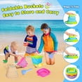 thumbnail image 3 of Juego de cubos de arena de playa plegables Xgunion con palas y bolsa, paquete de 3, 3 of 5