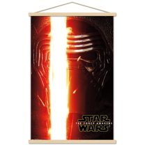 Star Wars: The Force Awakens - Kylo Portrait Wall Poster with Wooden Magnetic Frame, 22.375" x 34"
