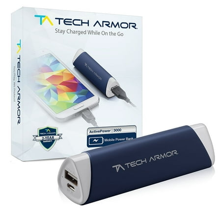 Tech Armor 3000mAh ActivePower PowerBank by External Battery Portable Dual USB Charger Power Bank - Fast Charging, High Capacity, Ultra