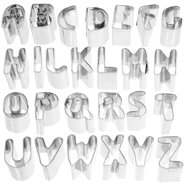 1 Set of Alphabets Cookie Cutters English Letter Biscuit Fondant Cutters Stainless Steel Baking Cutters