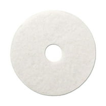Floor Polishing Pads 17 Inch White - 5 Pack - Wood Floor Buffer Pads for Machines - Soft Finish Polishing - Buffing & Waxing - Color Coded