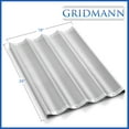 thumbnail image 3 of GRIDMANN 18" x 26" Commercial 4 Slot Long Aluminum Baguette Pan, Perforated French Bread Loaf Pan, 3 of 7