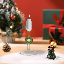 Retro Glass Christmas Tree Candle Holder – Heart Shaped Holiday Candlestick for Christmas and Valentine's Day Decor, Table Ornament, Glass Wreath Candle Stand for Home Date Night and Festive Gifting
