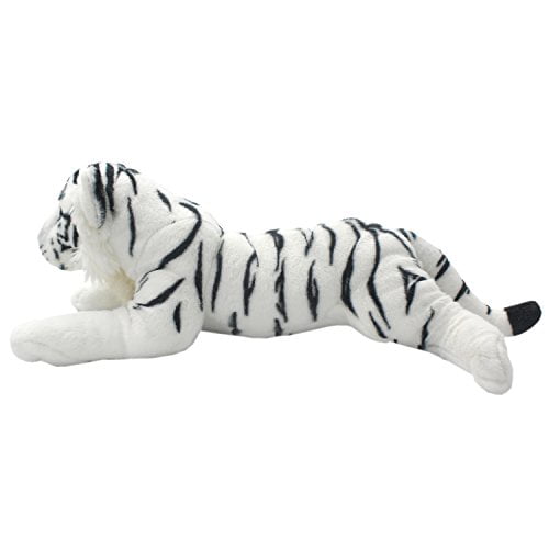 TAGLN Lifelike Stuffed Animals Toys White Tiger Plush Pillows for Kids 19 Inch 