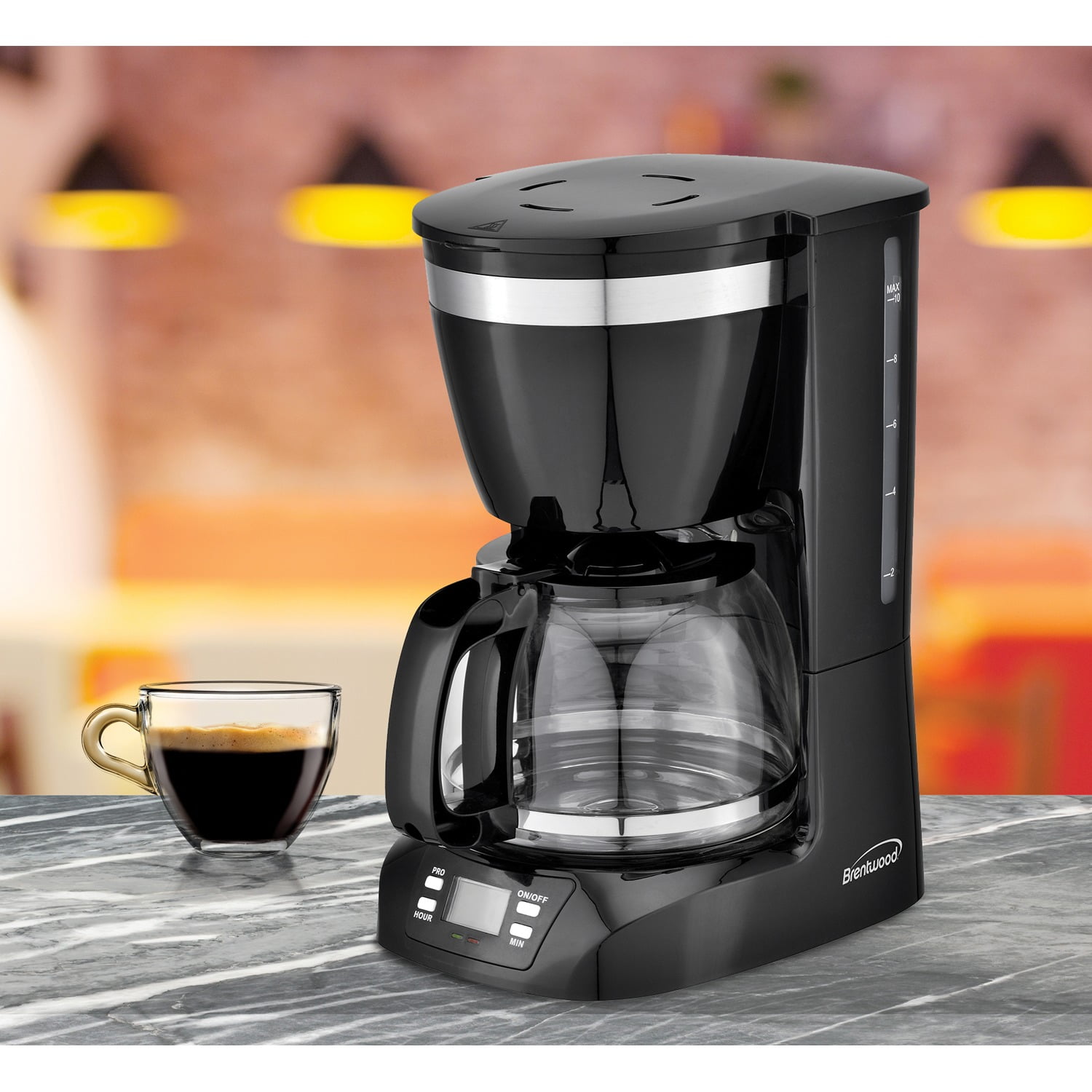 970114260M Brentwood 10 Cup 800 Watt Coffee Maker in Black