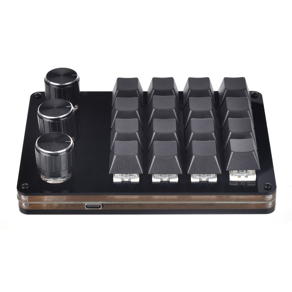 16 Key Macro Programmable Keyboard Mini Mechanical Gaming Macro Keyboard 3 Knob KeyPad Hot Swap Gaming Keyboard